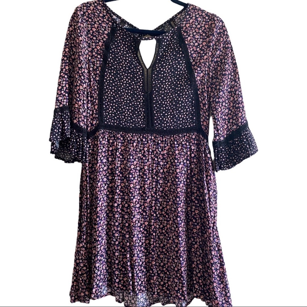 3 for $20 Cute floral mini peasant dress